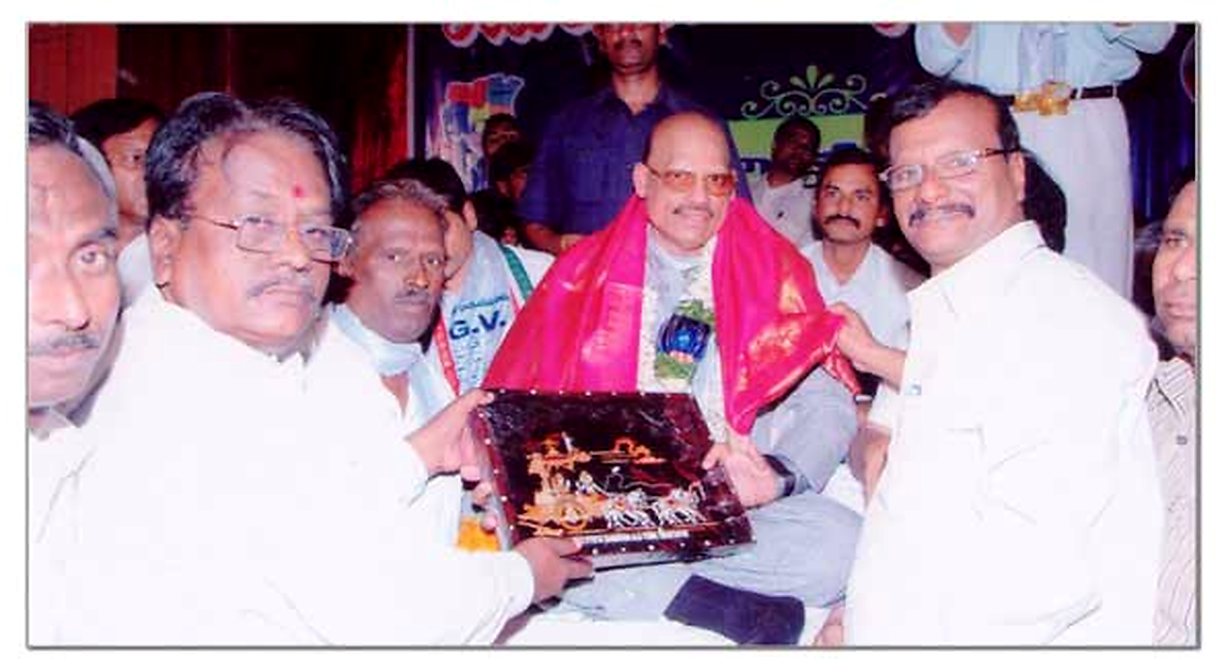 Honouring Sri. T.G. Venkatesh at inaugural function of Girls Hostel, Anantapur, Andhra Pradesh