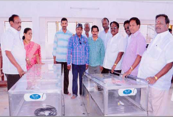 Cremation box at funeral shed..
