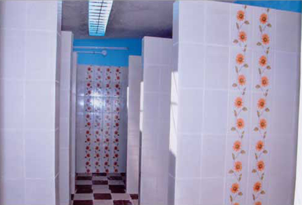 Toilets to do bath after cremation work.